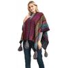 Women's Fashion Spring Autumn Winter Pashmina Ethnic Style Tassel Cape Colorful Knitted Split Shawl