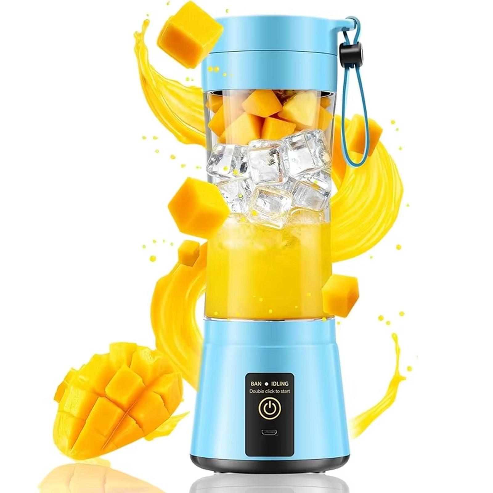

Portable Electric Juicer Cup with 6 Blades Cup Multifunctional Fruit Juice Mixer for Home one size синий