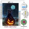 Full 5D Diy Diamond Painting Halloween Pumpkin And Black Cat 5D Diamond Painting