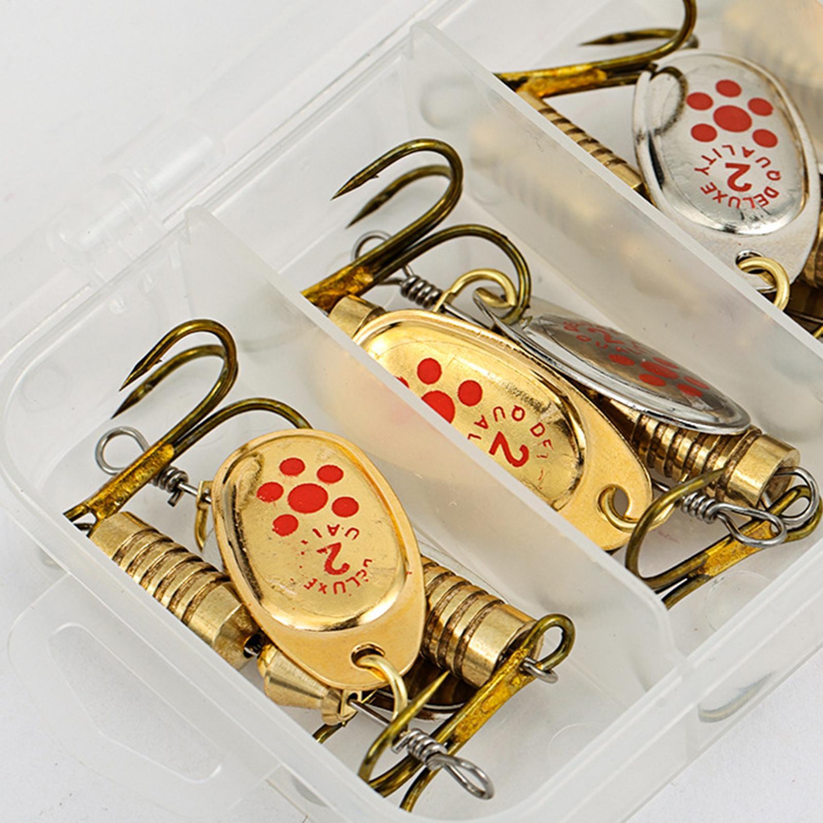 10Pcs Spinner Spoon Metal Bait Fishing Lure Sequins Crankbait Spoon Baits for Bass Trout Perch Pike Rotating