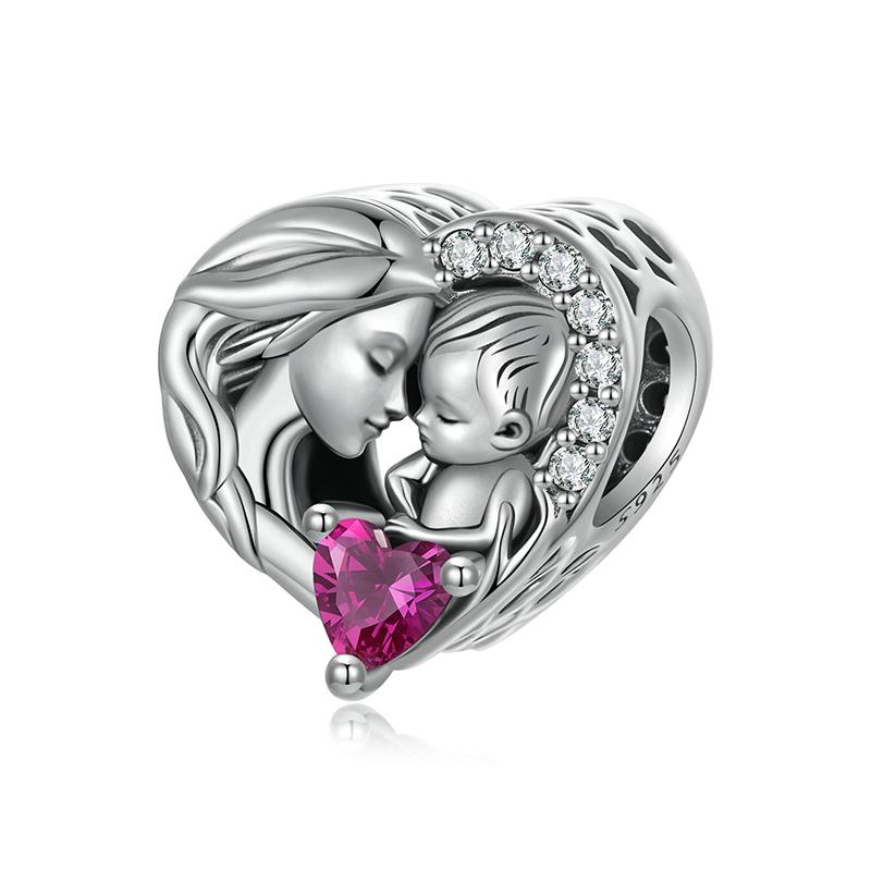WOSTU 925 Silver Family Jewelry Series Mother & Daughter Charm Sister Beads Angel Guardian Pendant Fit DIY Bracelet NEW