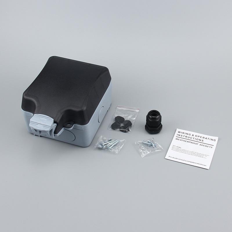 Israel Standard IP66 Waterproof Outdoor Socket, 3-Hole Double 86 Type & 146 Type Plug, Surface-Mounted Rainproof Socket