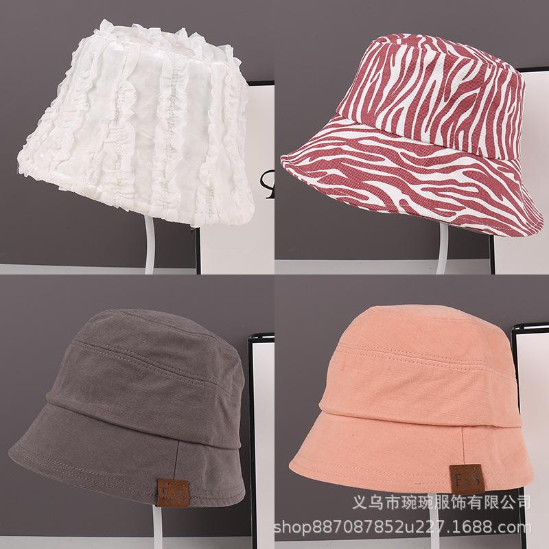 Summer Bucket Hat Women's Fashion Show Face Small Leisure Basin Hat Outdoor Travel New Sunshade Sun Protection Hat Beach Hat