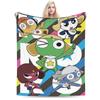 Anime Keroros Frog Blanket  Soft Graphic Plush Throw Blanket For Students Outdoor Flannel Bedspread Bed Cover