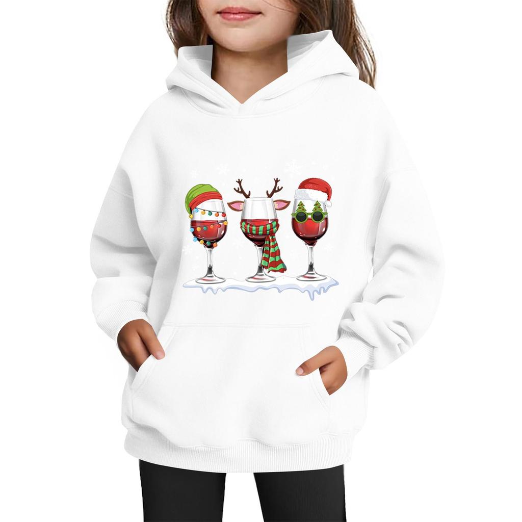 Sweatshirts For Teen Girls Hoodies Long Sleeve Drawstring Pullover Cute Printed Oversized Hoodie Christmas