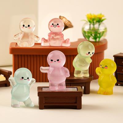 Cartoon Simulation Mini Leucht Miniatur Figurine Nette Ornament Kawaii Desktop Diy Home Dekoration Kinder Zubehör Geschenke