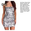 Sexy, figurbetontes Minikleid mit Pailletten für Damen, Spaghettiträger, glitzernd, Abendkleid, ärmellos, rückenfrei, funkelnd, Club-Partykleid