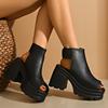 Fish Mouth High-heeled Sandals Summer New Thick Heel Comfortable Summer Roman Spring and Autumn Seeds