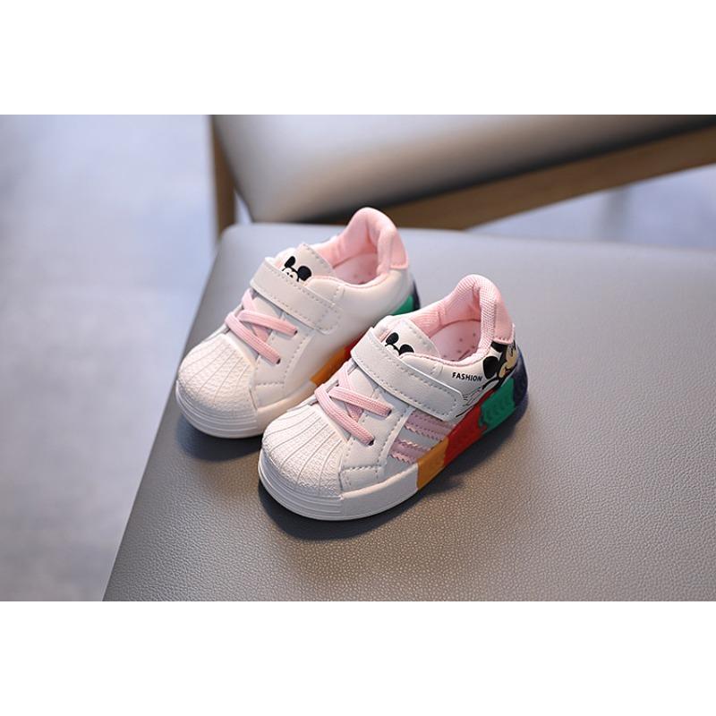 Spring and autumn toddler shoes soft baseplate shoes children single shoes little white shoes non-slip breathable 0-1-3 years and a half 2