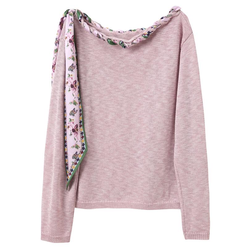 Women s Off-Shoulder Ribbon Knit Sweater L