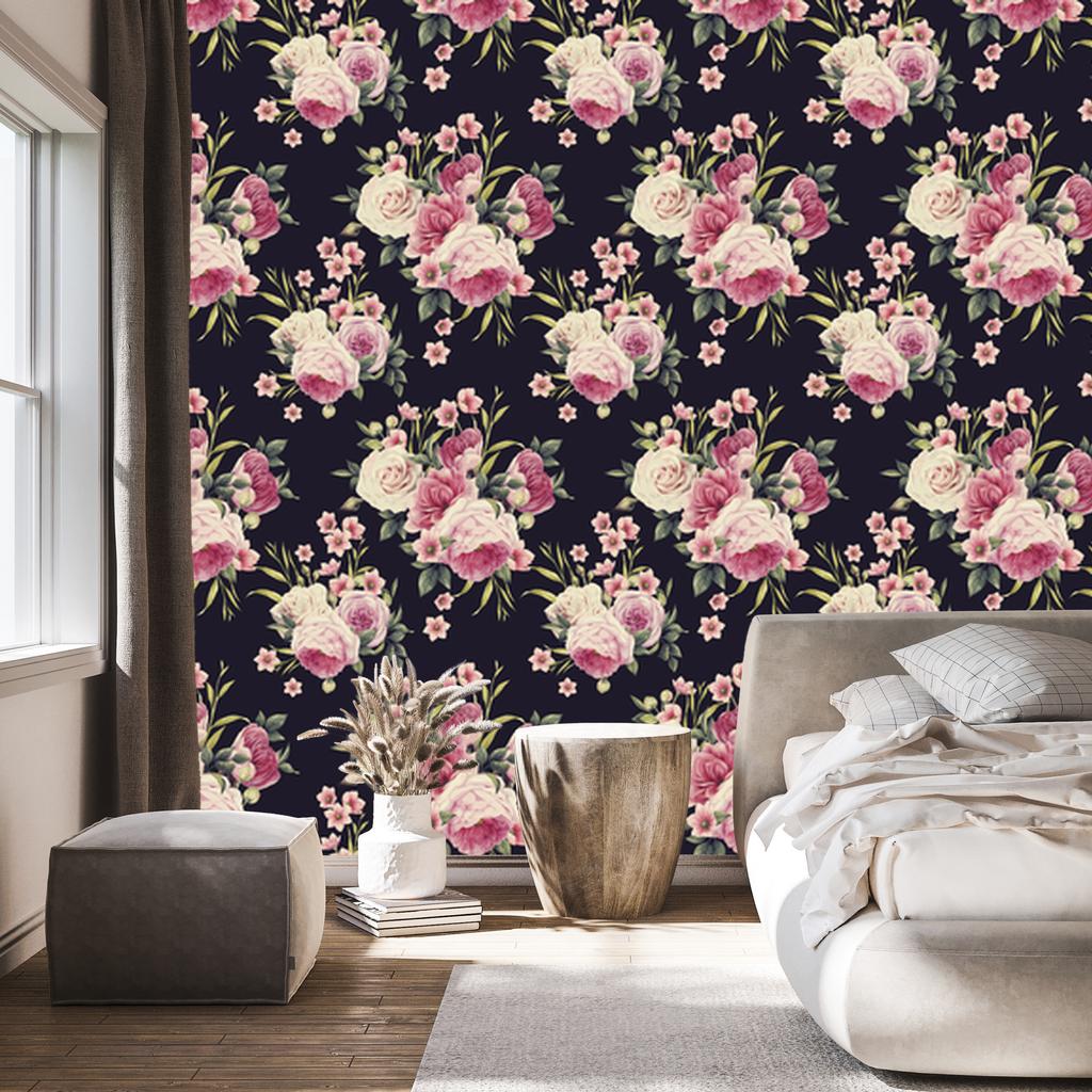 Wallpaper Colors of Roses for the living room and bedroom 50x1000