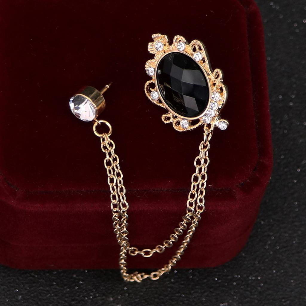 Broche de diamantes de imitación brillantes con gemas de imitación a la moda, borla de cadena, traje, abrigo, insignia, bolso, chal, accesorios de joyería