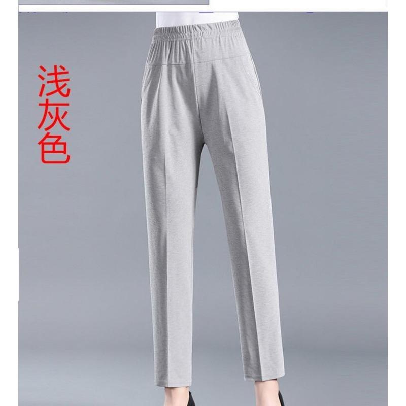 Middle-aged Elderly Women's Pants Summer Thin Nine-point Mother Pants Straight Loose Grandma Pants Casual