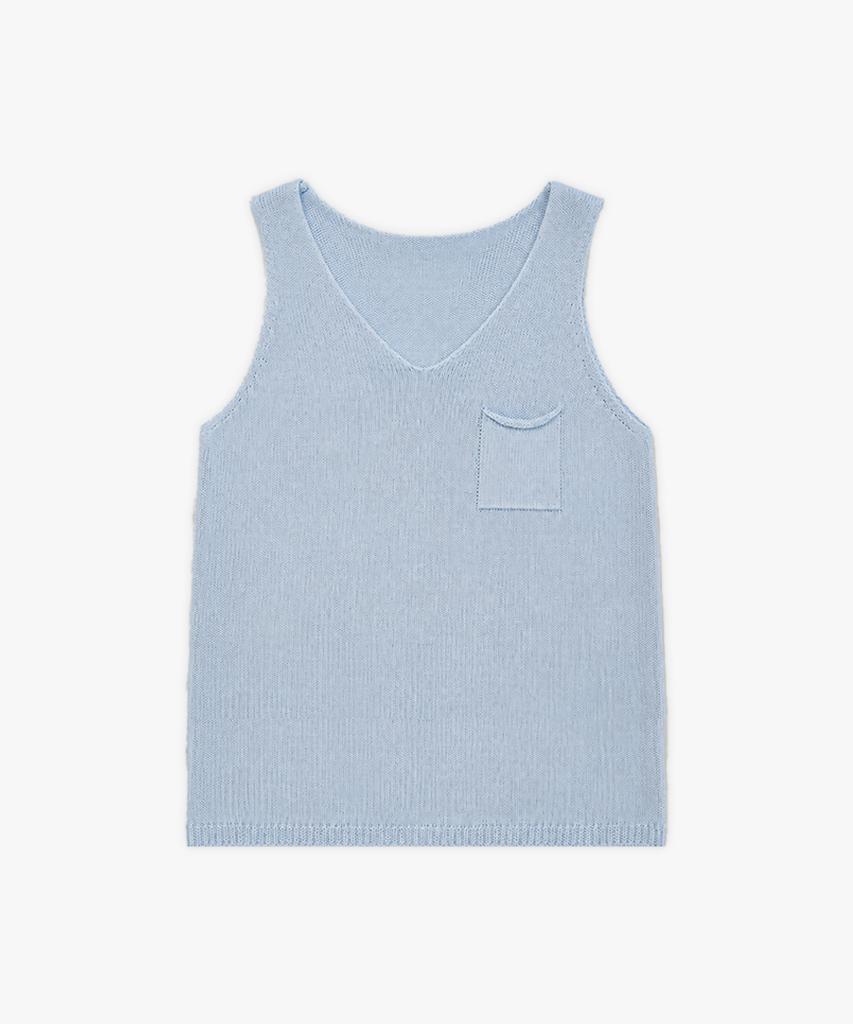 Keulleiseu Linen Blended Pocket Sleeveless_Yellow