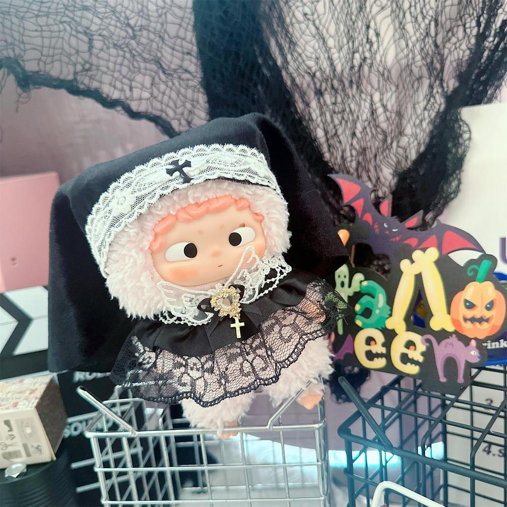 Gothic Nun Vow Outfit for 10cm/15cm Labubu Dolls
