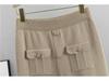 Korean Style Slim Knit Polo Sweater and Skirt Set for Women