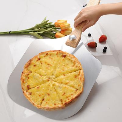 Spatola per pizza con manico in legno rimovibile da 12 pollici, spatola in alluminio, spatola per trasferimento pizza, pieghevole per cottura al forno