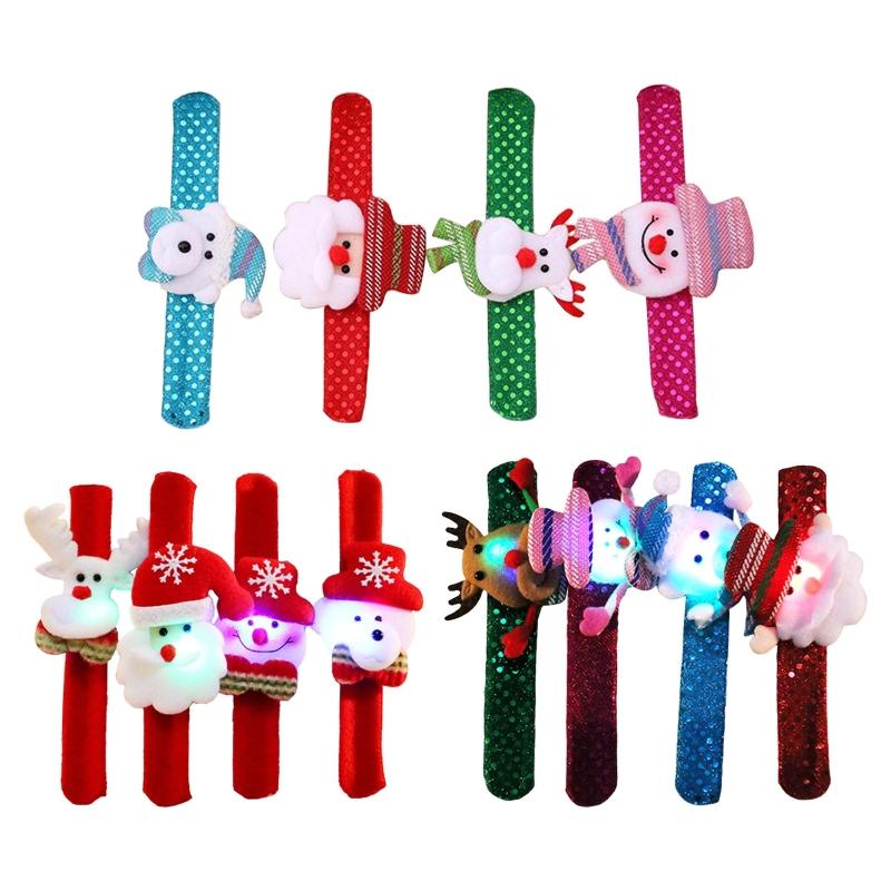 

5 Pcs Christmas Glowing Wristband LED Light Slap Bracelet School Reward 1