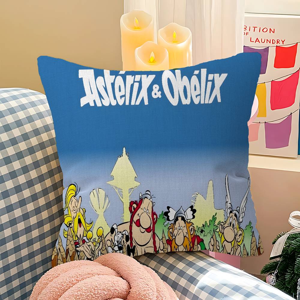 Cartoon AAsterix And OObelix Maple Design Cushion Cover Happy Autumn Harvest decor Holiday Decorati Pillow Cover