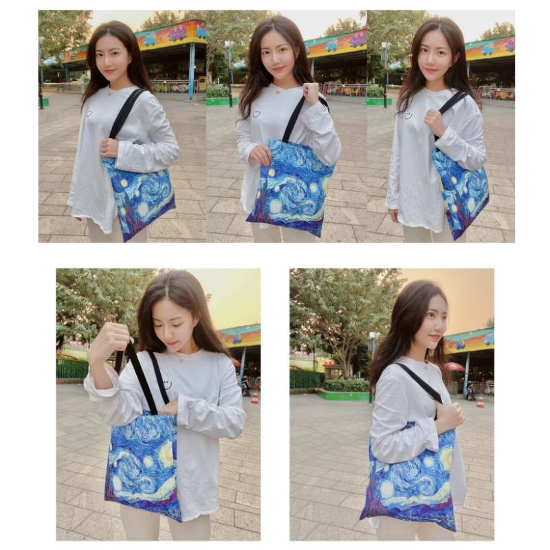 Bolso Tote Grande Retro Van Gogh Noche Estrellada Pintura al Óleo Moda Portátil Multicolor Bolsas de Playa para Señoras Tela de Lona de Alta Calidad Bolso de Hombro para Mujer