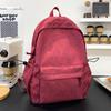 Schoolbag, Korean-style INS new high-value solid color bamboo print backpack, lightweight large-capacity backpack for middle school students