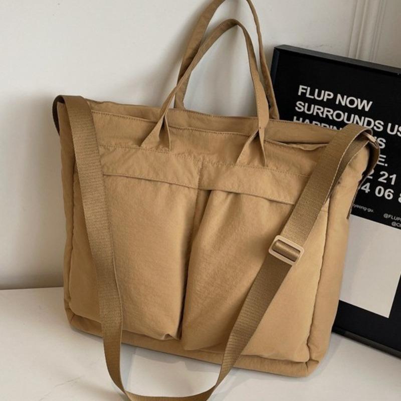 Zipper commuter tote bag women's leisure simple shoulder messenger bag handbag large capacity leisure commuting