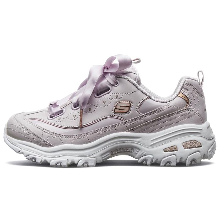 Skechers DLites 1.0 Lace-Up Retro Sports Low-Top Lifestyle Shoes Women sneaker Lavender 11976-LAV