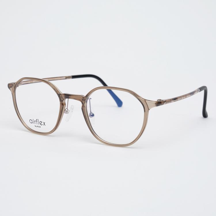 Alloaiweeo [Air Flex] Al6402 1313G Airflex Ultra-Lightweight_Transparent Khaki Hexagon Frame_Blue Light Lens Selection