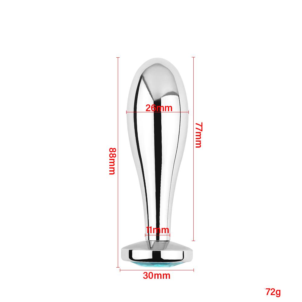 Metal Drop Anal Plug For Women Stainless Steel Three Sizes Jewel Base Butt Plug G-point Massage Adult Sex Toys Male/Famale Gay