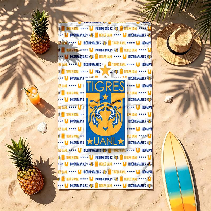 Tigres UANL (19) Theme Beach Towel Sand Resistant Soft And Comfortable Suitable For The Pool Camping Yoga And Diving A Travel