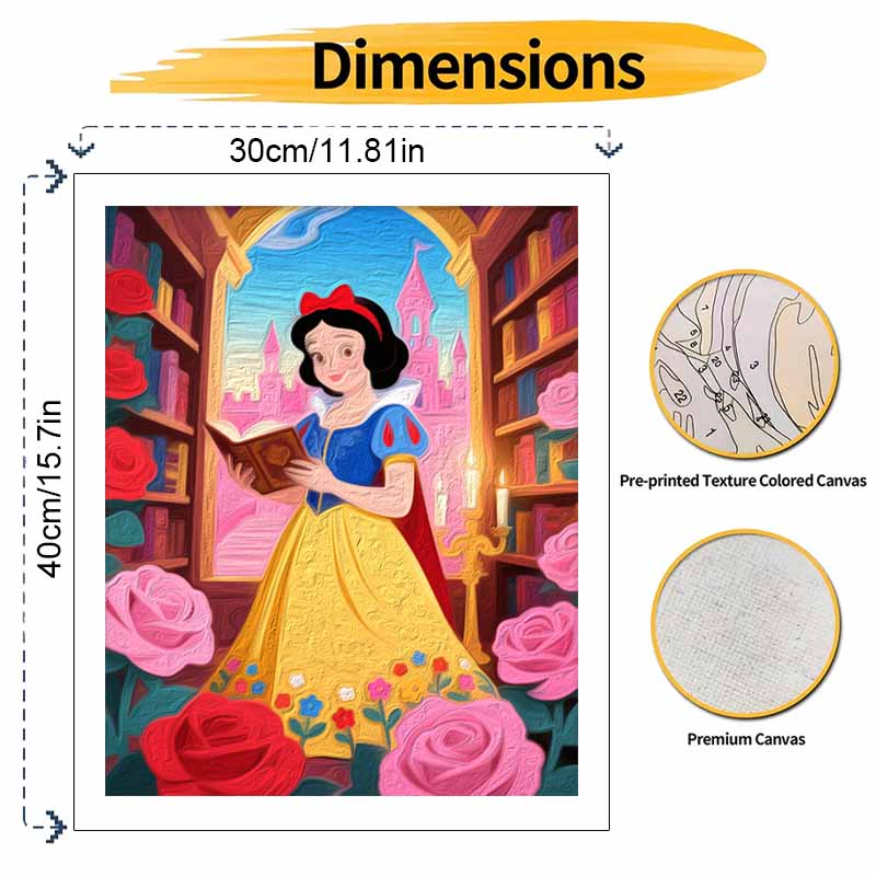 Disney Snow White oil painting hand painting art kit coloring painting handmade diy home decoration gift