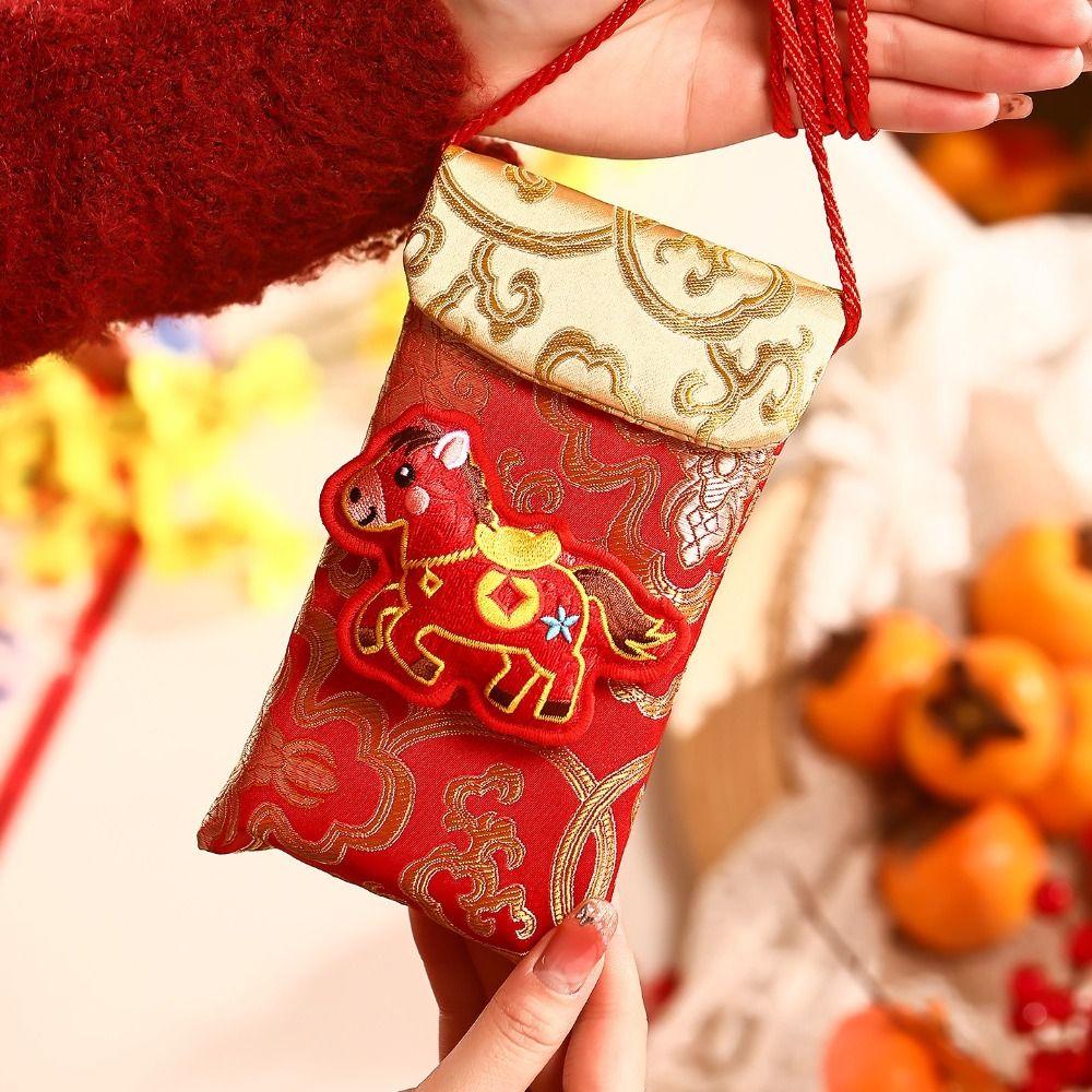 Chinese Style Good Lucky Money Bag Traditional Red Pocket Practical Gift Envelopes New Year Gift