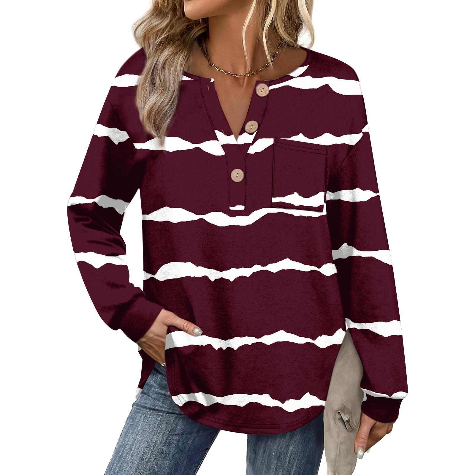 

Women s Retro Printed Fashionable Long-sleeved Top M