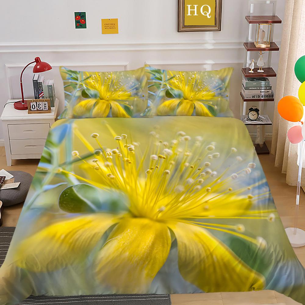 Blumen Bedruckter Bettwäschebezug Twin Size Polyester Tagesdecken Frau Luxus Hochwertige Heimbettwäsche