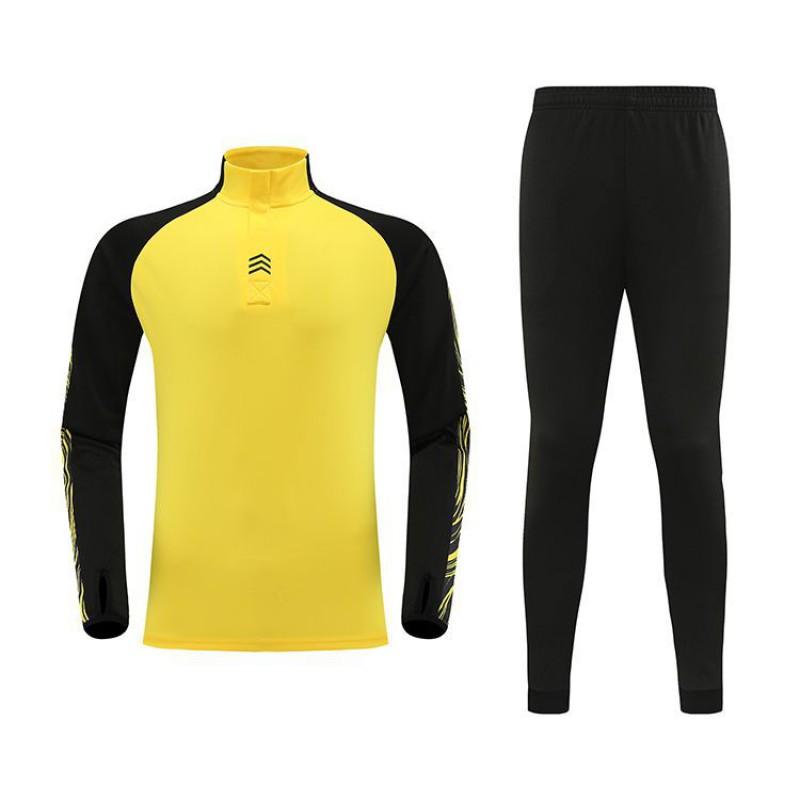 Long Sleeve Soccer Jersey Set With Half-Zip Jacket Unisex Sportswear Training Match Wear Youth Adult