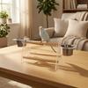 Parrot Play Stand with Cups Wooden Tabletop Bird Perch Compact for Counter