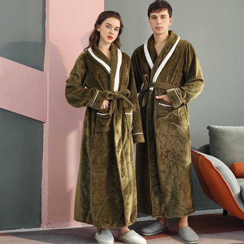 Plus Size Flannel One-Piece Pajamas for Men and Women