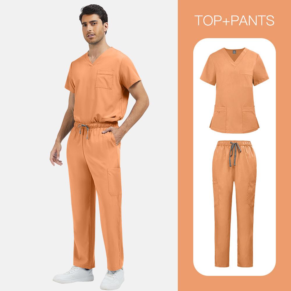 Unisex Quick-drying V-neck Scrub Suit for Nurses
