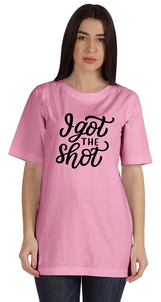 Inkmeso I Got The Shot Funny Pro-Vaccine Crew Neck T-shirt For Womens