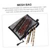 No-brand nylon black mesh cosmetic pouch set 10 zipper transparent design convenient storage organizer travel toiletry bag.