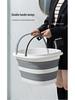 Foldable Household Storage Bucket with Handle - Large Capacity, Portable for Outdoor Camping, Car Use, or Laundry.