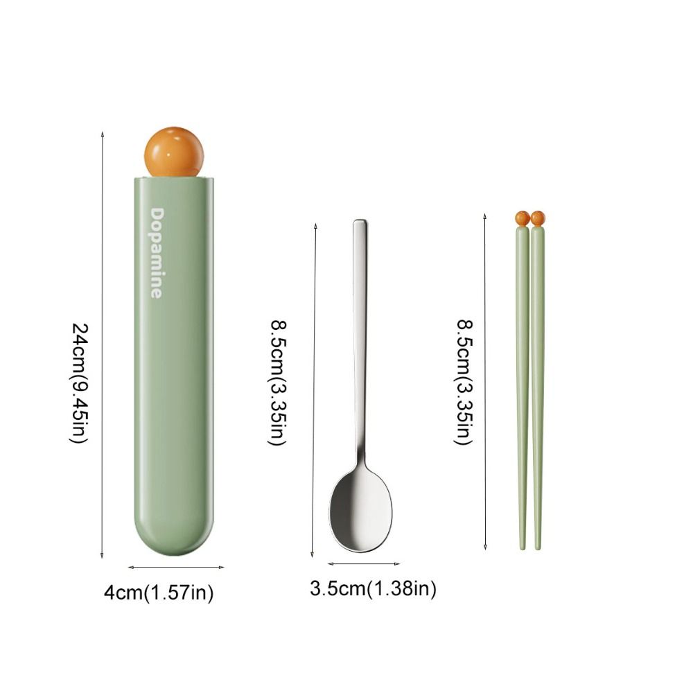 With Storage Box Student Flatware Set Dopamine Style Chopstick Spoon Camping Cutlery Set  School