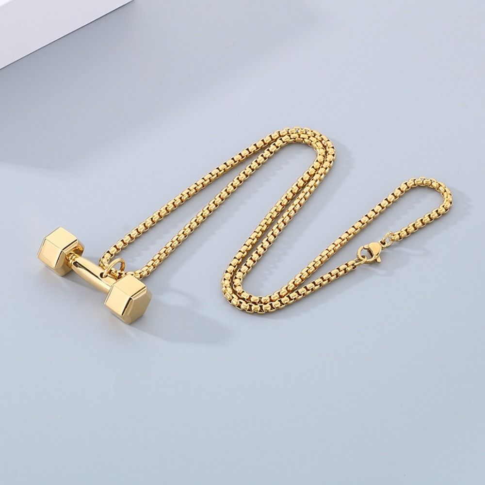 Mini Dumbbell Necklace Titanium Steel Dumbbell Sports Necklace  Fitness Prople