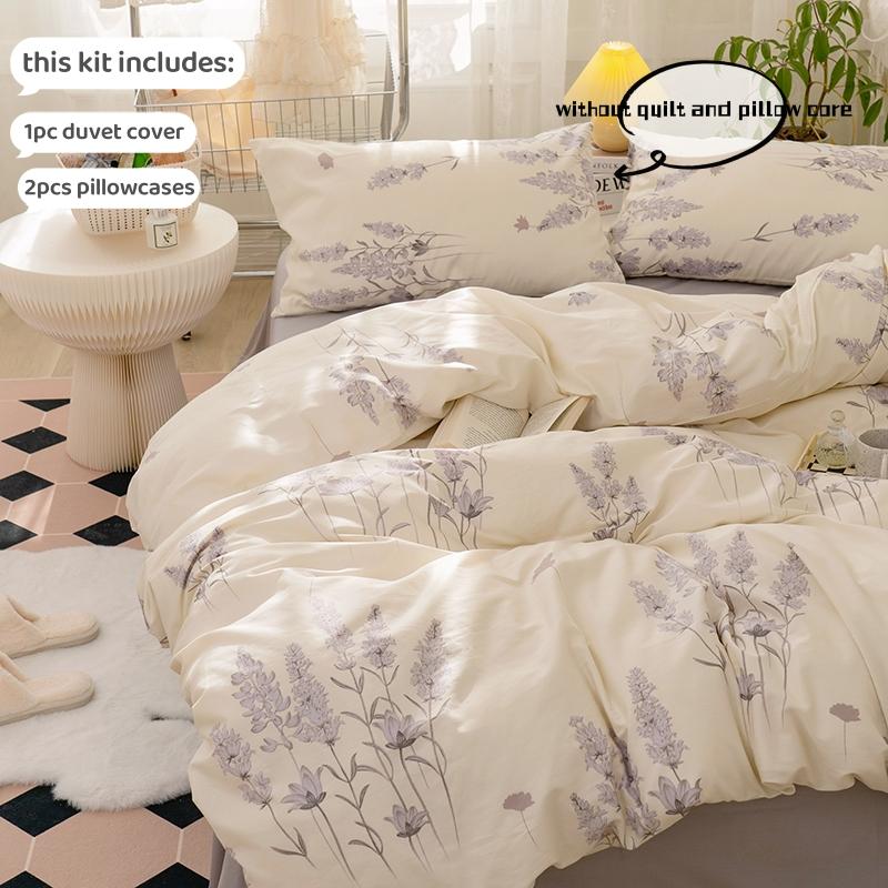 3pcs Floral Duvet Cover Set Pillowcases No Filling No Flat Sheet Twin Single Queen Size Girls Bedding Linen