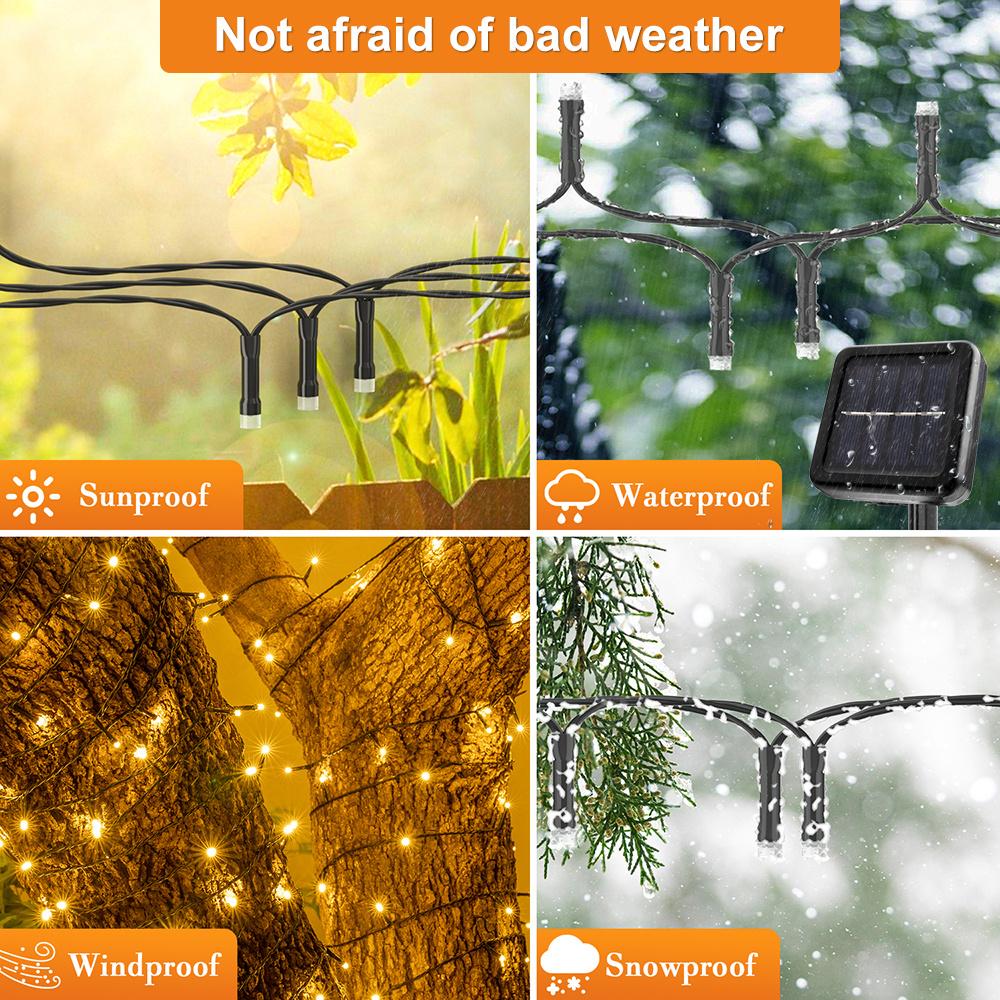 105Ft LED Solar Lights, 300Leds, 8Modes Outdoor Waterproof Fairy Garland Lights, Christmas Party Garden Wedding Birthday Decor