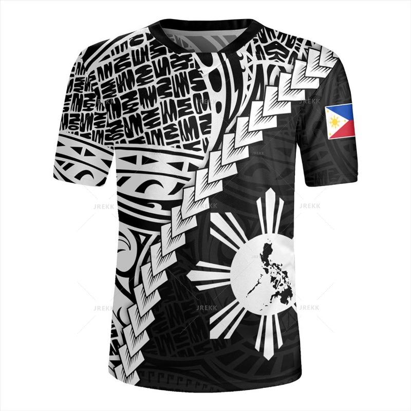 3D Polynesian Philippines Filipinos Rugby-Jersey Printed V-Neck XXS