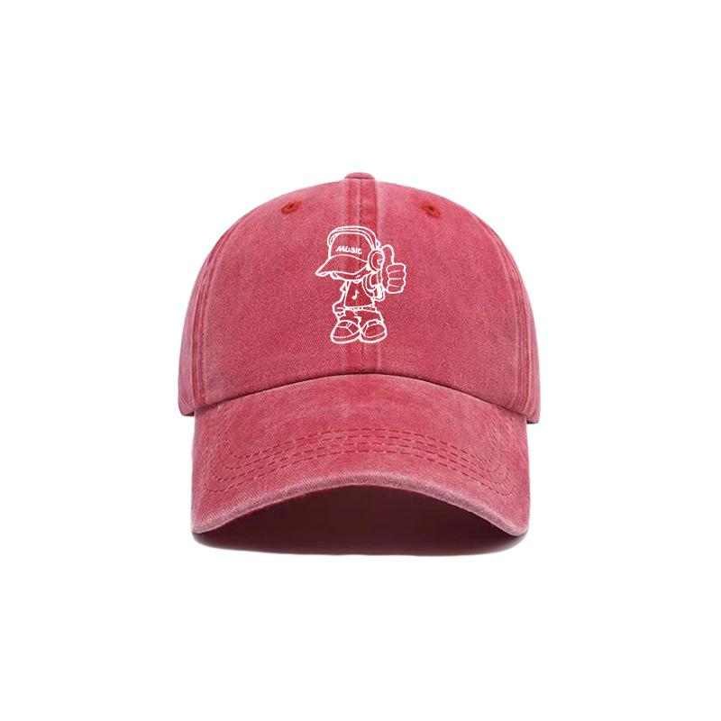 Washed American Retro Cowboy Baseball Cap To Increase the Trend of Curved Brim Baseball Hat Sunshade Soft Top American Fishing Hat