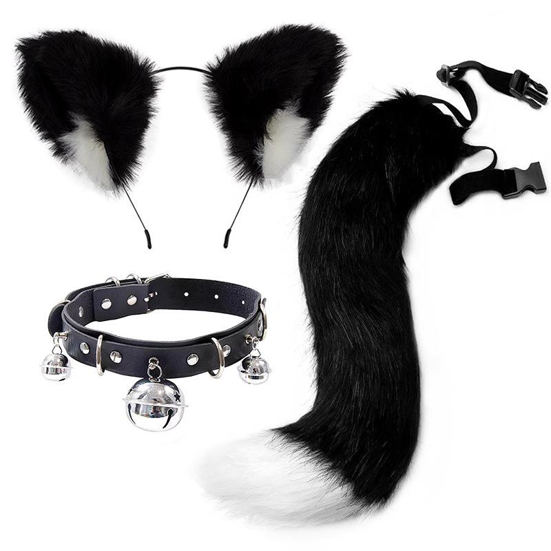 Handmade Cat Ears & Tail Set: Cute Cosplay Hair Accessories for Catgirl