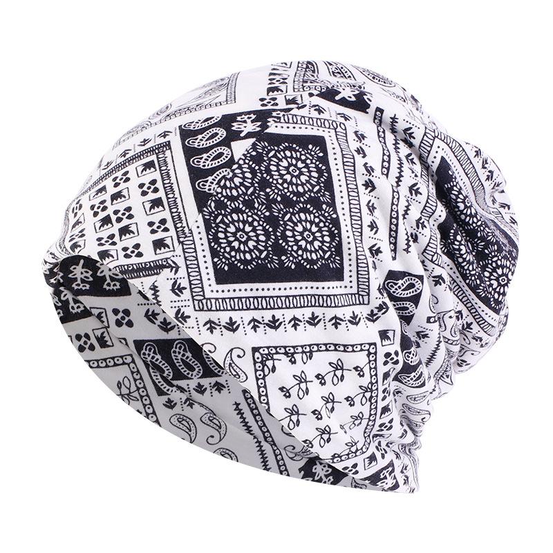 European and American Popular Cashew Flower Hip-hop Headscarf Hat, Unisex Soft Scarf Pullover Hat JDU-A