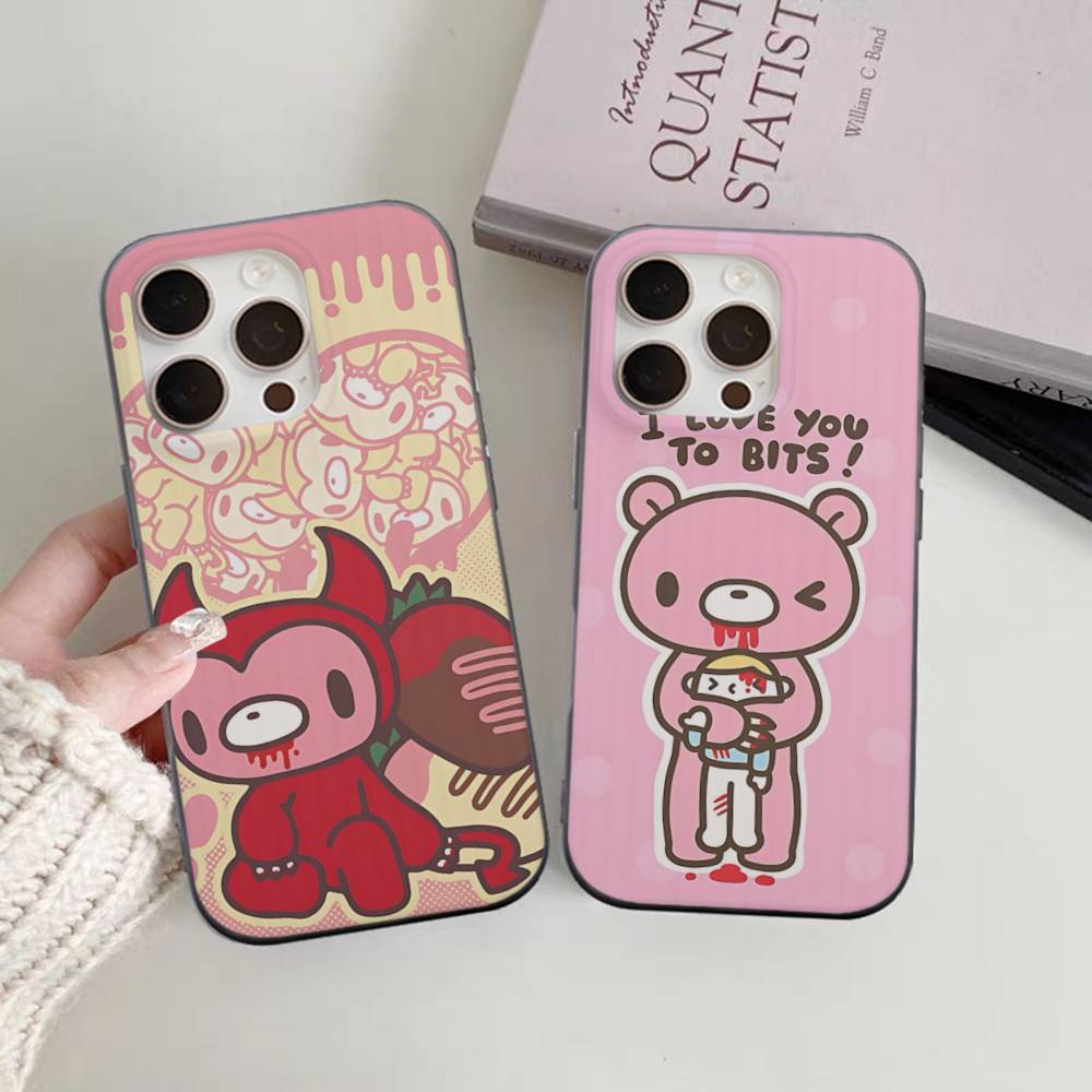 Popular Kawaii G-gloomyS Bears Corrugated Stripe Phone Case For IPhone 17 16 15 14 13 12 11 Pro Max Plus Pro Shockproof Cover